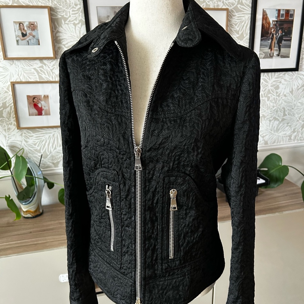 Dolce & Gabbana Textured Zip-Up Jacket - Size IT 44 (US 8) - Excellent Condition